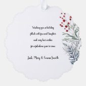 パステルウォーター素朴カラーウィンターボタニカルフォト オーナメントカード (裏面)