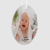 パステルウォーター素朴カラーウィンターボタニカルフォト オーナメント (正面)