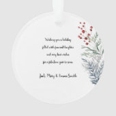 パステルウォーター素朴カラーウィンターボタニカルフォト オーナメント (裏面)