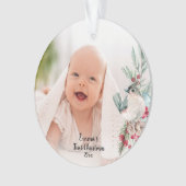 パステルウォーター素朴カラーウィンターボタニカルフォト オーナメント (正面)