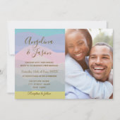 パステルウォーター結婚カラーズフォト招待状 招待状 (正面)