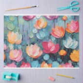 パステルウォーター色の色彩の鮮やか《植物》スイレンデクページ 薄葉紙 (クラフト)