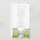 パステルウォーター色コテージ庭園の結婚式プログラム サンキューカード (裏面)