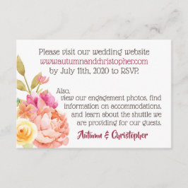 パステルウォーター花模様結婚ズWebサイト エンクロージャーカード