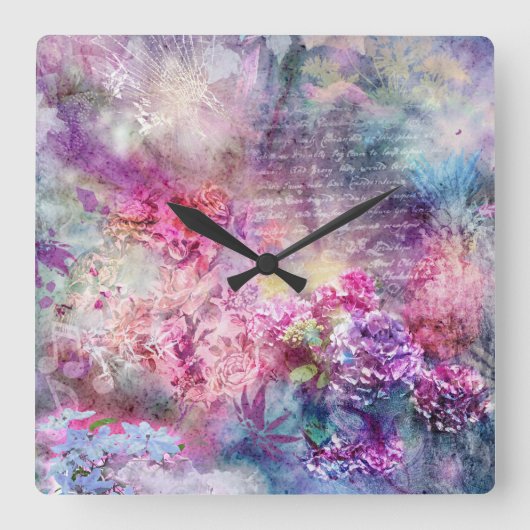 パステルウォールクロックのコンポジション スクエア壁時計 (正面)