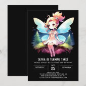 パステルウッズフェアリー誕生日 招待状 (正面/裏面)