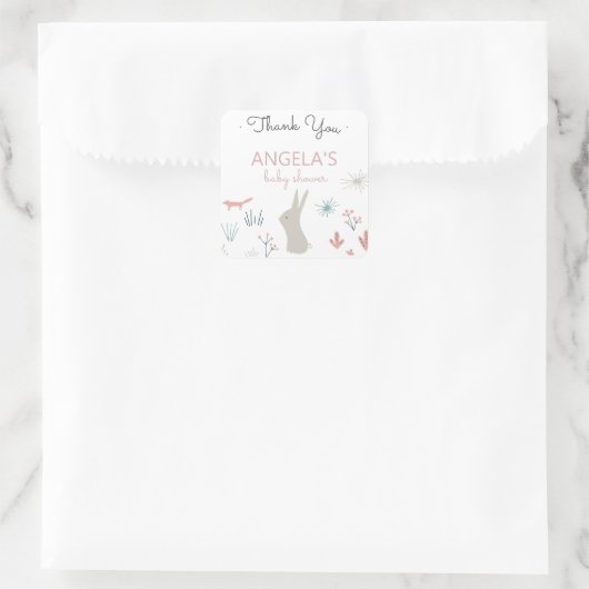 パステルウッドランド |赤ちゃんシャワーステッカー スクエアシール (バッグ)