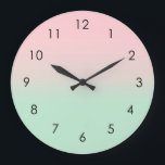 パステルエステグラデーションティックグラデーションピンクミントグリーン ラージ壁時計<br><div class="desc">あなたの名前を追加し、このヨガマットをパーソナライズ。美しいデジタル水の色パステルピンクとミントグリーン消色グラデーショングラデーションデザイン。シンプル、落ち着きリラックスて、グラム、ボホ、シックなヨガモダンマット。勾配ギフト。グラデパーソナライズされたィエントギフト美しい韓国の美しいパステルピンクとミントグリーンのホームギフトデコール。</div>