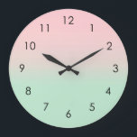 パステルエステグラデーションティックグラデーションピンクミントグリーン ラージ壁時計<br><div class="desc">あなたの名前を追加し、このヨガマットをパーソナライズ。美しいデジタル水の色パステルピンクとミントグリーン消色グラデーショングラデーションデザイン。シンプル、落ち着きリラックスて、グラム、ボホ、シックなヨガモダンマット。勾配ギフト。グラデパーソナライズされたィエントギフト美しい韓国の美しいパステルピンクとミントグリーンのホームギフトデコール。</div>