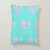 パステルエステティックブルーピンク水玉模様パターン アクセントクッション (裏面(縦))