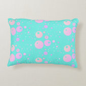 パステルエステティックブルーピンク水玉模様パターン アクセントクッション (裏面)