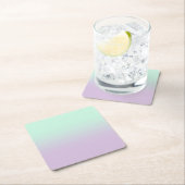 パステルエステティックミントと薄紫グラディエントグラデーション スクエアペーパーコースター (インサイチュ)