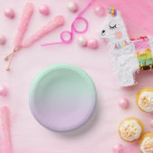 パステルエステティックミントと薄紫グラディエントグラデーション ペーパーボウル (パーティー)