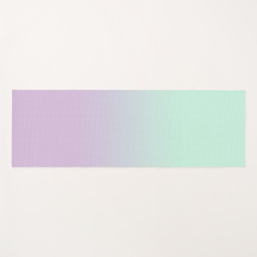 パステルエステティックミントと薄紫グラディエントグラデーション ヨガマット (正面(横))
