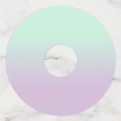 パステルエステティックミントと薄紫グラディエントグラデーション ワイングラスタグ (正面)