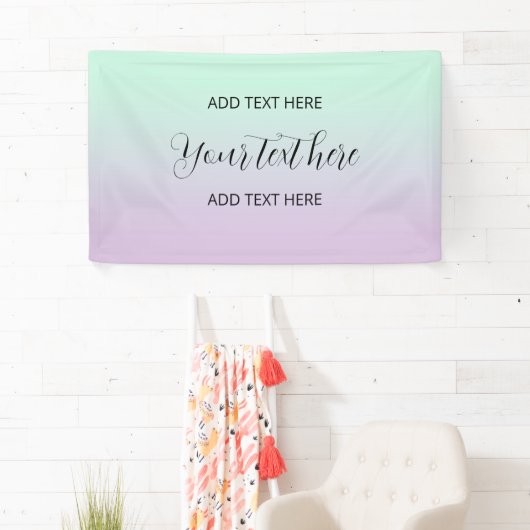 パステルエステティックミントと薄紫グラディエントグラデーション 横断幕 (インサイチュ)