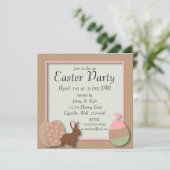 パステルエッグス、バニーとシック・イースター招待状 招待状 (スタンド正面)
