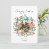 パステルエッグリースハッピーイースターファミリーフォト シーズンカード (スタンド正面)