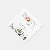 パステルエレガントかわいいボホライオンの葉ベビーシャワー スタンダードカクテルナプキン (角)