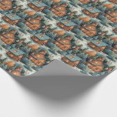 パステルエレガントは森のクリスマスハウスを彩る ラッピングペーパー (角)