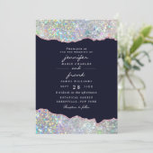 パステルエレガントアゲートホログラフィックグリッター 招待状 (スタンド正面)