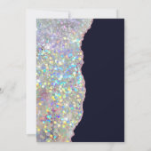 パステルエレガントアゲートホログラフィックグリッター 招待状 (裏面)