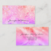 パステルエレガントアルコールインクホログラフィックグリッターバス 名刺 (正面/裏面)