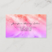 パステルエレガントアルコールインクホログラフィックグリッターバス 名刺 (裏面)