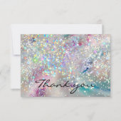 パステルエレガントアルコールインクホログラフィックグリッター サンキューカード (正面)