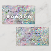 パステルエレガントアルコールインクホログラフィックグリッター ロイヤリティカード (正面/裏面)