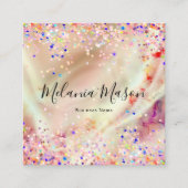パステルエレガントアルコールインクモダングリッター美しい スクエア名刺 (正面)