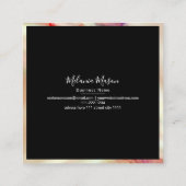 パステルエレガントアルコールインクモダングリッター美しい スクエア名刺 (裏面)