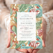 パステルエレガントアールヌーボーボタニカル結婚ズ 招待状