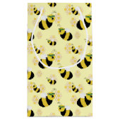 パステルエレガントイエロービーハニカムベビーシャワー スモールペーパーバッグ (裏面)