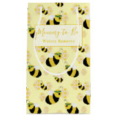 パステルエレガントイエロービーハニカムベビーシャワー スモールペーパーバッグ (正面)