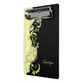 パステルエレガントイエロー華美デザイン ミニクリップボード (アングル2)