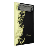 パステルエレガントイエロー華美デザイン ミニクリップボード (アングル)