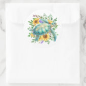 パステルエレガントウォーターカラーウミガメ ラウンドシール (バッグ)