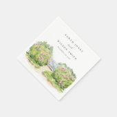 パステルエレガントウォーターカラーコテージ庭園の結婚式 スタンダードカクテルナプキン (角)