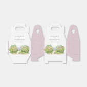 パステルエレガントウォーターカラーコテージ庭園の結婚式 フェイバーボックス (折り畳みなし)