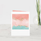 パステルエレガントウォーターカラーゴールドフォイルブライダルシャワー 招待状 (裏面)