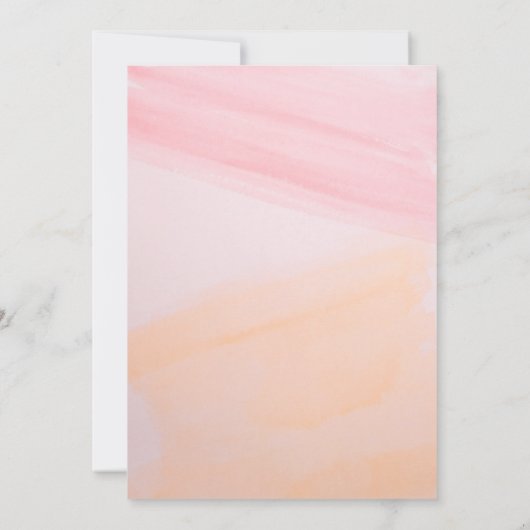 パステルエレガントウォーターカラーダスティ抽象芸術結婚ズ 招待状 (裏面)