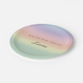 パステルエレガントウォーターカラーハッピーバースデーパーティー ペーパープレート (アングル)