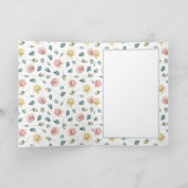 パステルエレガントウォーターカラーバラ&モノグラム ノートカード (内部)