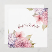 パステルエレガントウォーターカラーフラワーズサンキューカード サンキューカード (正面/裏面)