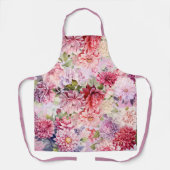 パステルエレガントウォーターカラーフラワー エプロン (正面)