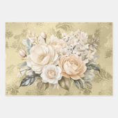 パステルエレガントウォーターカラーフローラブケッツ ラッピングペーパーシート (正面)