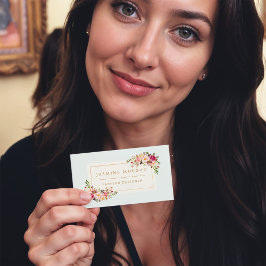 パステルエレガントウォーターカラーフローラブティックデコール 名刺