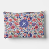 パステルエレガントウォーターカラーフローラルパターンモノグラム アクセサリーポーチ (裏面)