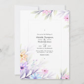 パステルエレガントウォーターカラーフローラ結婚ズチャーム 招待状 (正面)